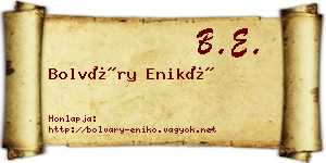 Bolváry Enikő névjegykártya